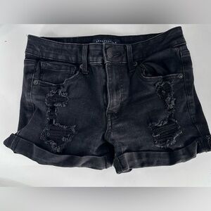 Aeropostale Black High Rise Jean Shorts